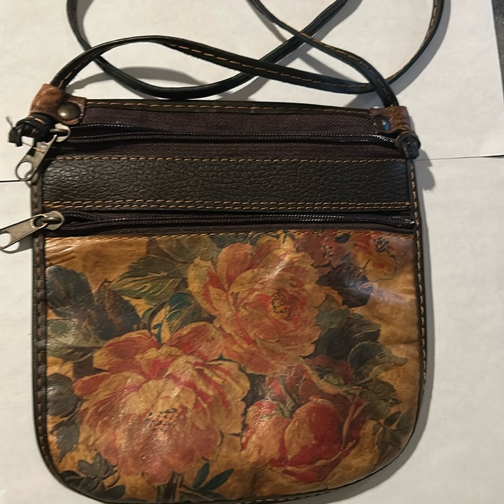 Patricia Nash print reversal cowhide Patchwork leather mini bag,new condition